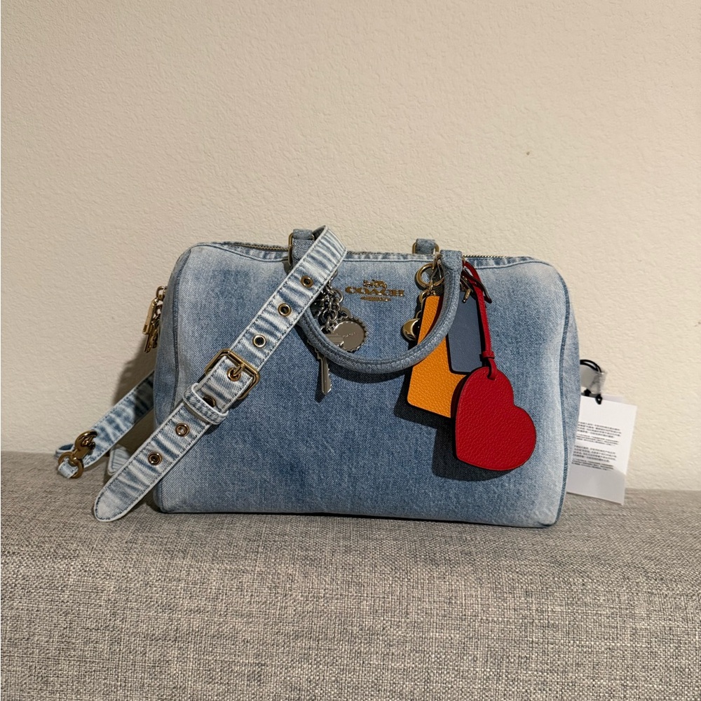 Coach Large Rowan Denim w/ Charms Bag (read description) (trade)